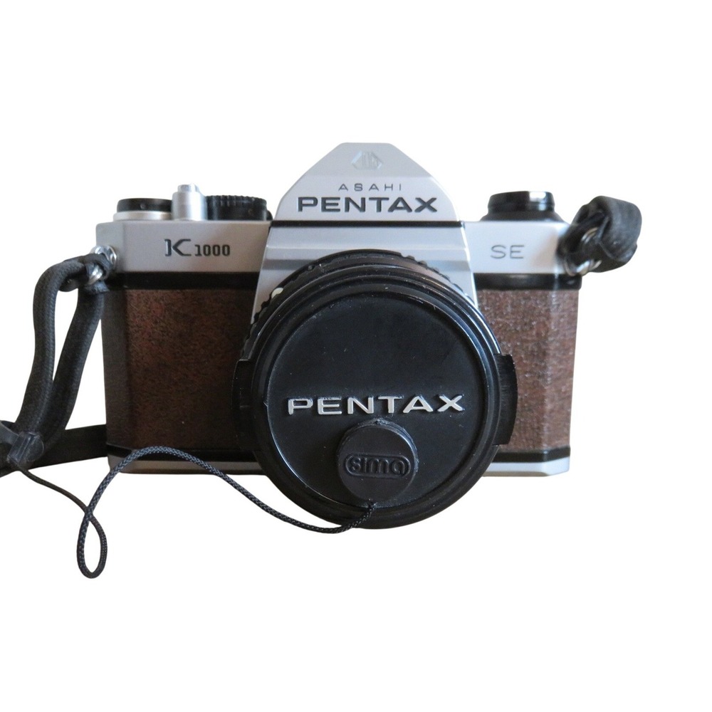 Asahi Pentax K1000 SE 35mm SLR Film Camera with SMC Pentax-M 50mm f/2 Lens Brown
